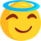 Smiling Face With Halo emoji on Messenger